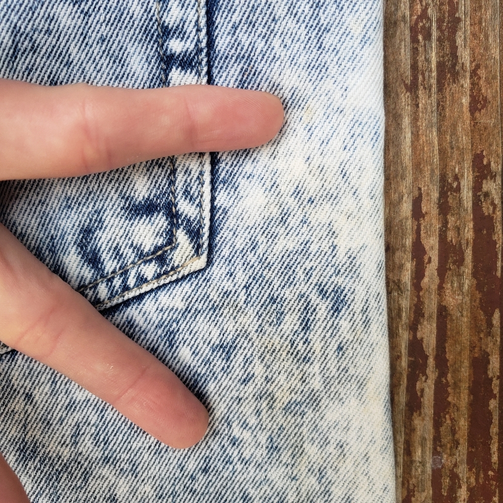 VINTAGE Girls Squeeze Bleached/Acid Washed Jean Overall Dress- M - Picture 12 of 14
